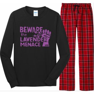 Beware The Lavender Menace 1970 Pride Lesbian Lavender Menace LGBT LGBTQ Long Sleeve Pajama Set