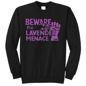 Beware The Lavender Menace 1970 Pride Lesbian Lavender Menace LGBT LGBTQ Tall Sweatshirt