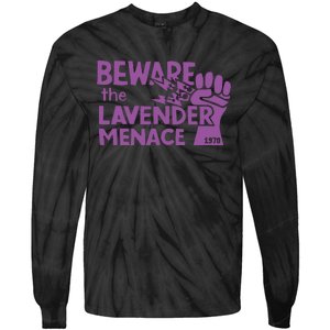 Beware The Lavender Menace 1970 Pride Lesbian Lavender Menace LGBT LGBTQ Tie-Dye Long Sleeve Shirt