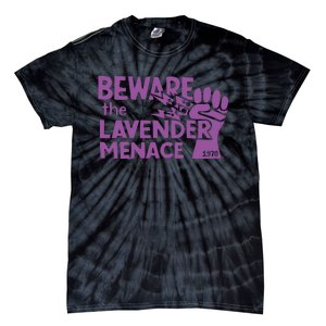 Beware The Lavender Menace 1970 Pride Lesbian Lavender Menace LGBT LGBTQ Tie-Dye T-Shirt