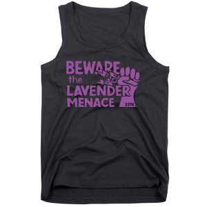 Beware The Lavender Menace 1970 Pride Lesbian Lavender Menace LGBT LGBTQ Tank Top