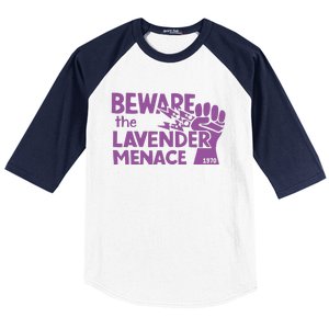 Beware The Lavender Menace 1970 Pride Lesbian Lavender Menace LGBT LGBTQ Baseball Sleeve Shirt