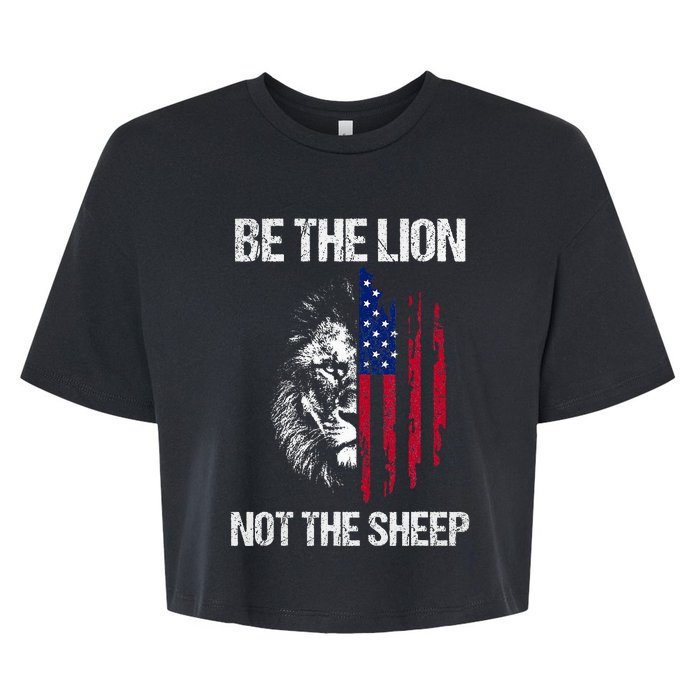 Be The Lion Not The American Patriotic Veteran Bella+Canvas Jersey Crop Tee