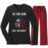 Be The Lion Not The American Patriotic Veteran Women's Long Sleeve Flannel Pajama Set 