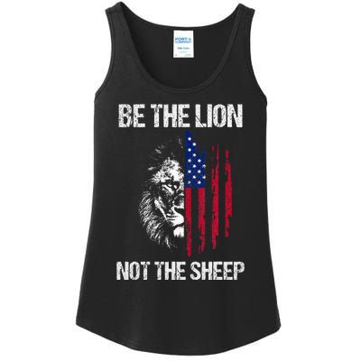 Be The Lion Not The American Patriotic Veteran Ladies Essential Tank