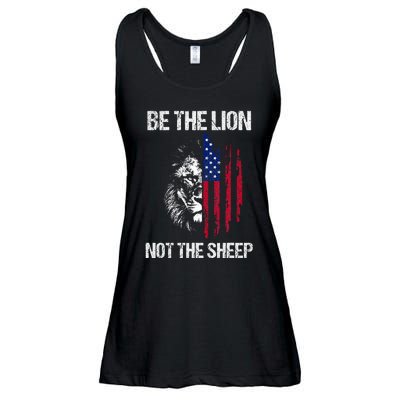 Be The Lion Not The American Patriotic Veteran Ladies Essential Flowy Tank