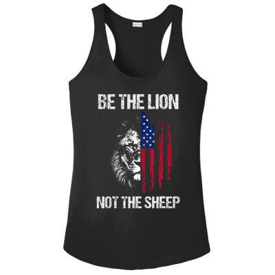 Be The Lion Not The American Patriotic Veteran Ladies PosiCharge Competitor Racerback Tank