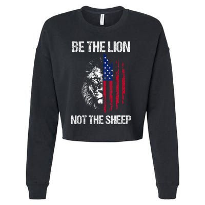 Be The Lion Not The American Patriotic Veteran Cropped Pullover Crew