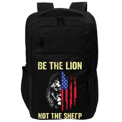 Be The Lion Not The Sheepp US Patriotic Veteran Impact Tech Backpack