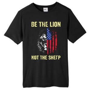 Be The Lion Not The Sheepp US Patriotic Veteran Tall Fusion ChromaSoft Performance T-Shirt