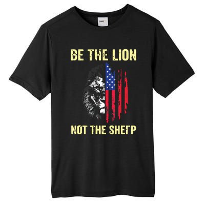 Be The Lion Not The Sheepp US Patriotic Veteran Tall Fusion ChromaSoft Performance T-Shirt