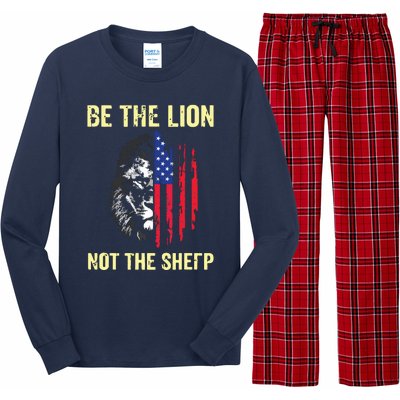 Be The Lion Not The Sheepp US Patriotic Veteran Long Sleeve Pajama Set