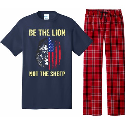 Be The Lion Not The Sheepp US Patriotic Veteran Pajama Set