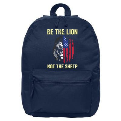 Be The Lion Not The Sheepp US Patriotic Veteran 16 in Basic Backpack