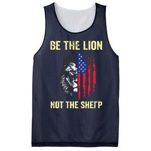 Be The Lion Not The Sheepp US Patriotic Veteran Mesh Reversible Basketball Jersey Tank