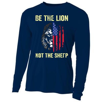 Be The Lion Not The Sheepp US Patriotic Veteran Cooling Performance Long Sleeve Crew