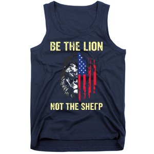 Be The Lion Not The Sheepp US Patriotic Veteran Tank Top