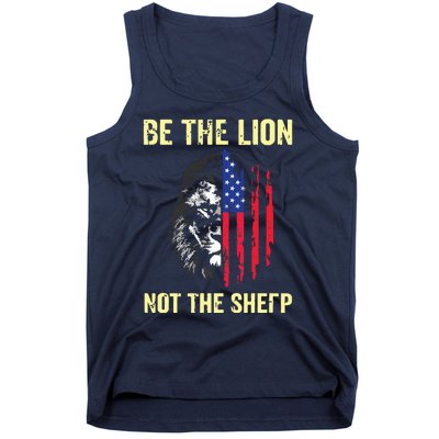 Be The Lion Not The Sheepp US Patriotic Veteran Tank Top