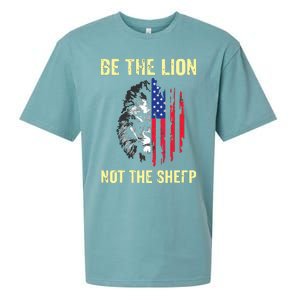 Be The Lion Not The Sheepp US Patriotic Veteran Sueded Cloud Jersey T-Shirt