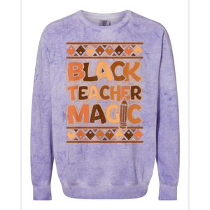 Black Teacher Magic African Pride Black History Juneteenth Colorblast Crewneck Sweatshirt