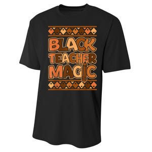 Black Teacher Magic African Pride Black History Juneteenth Performance Sprint T-Shirt