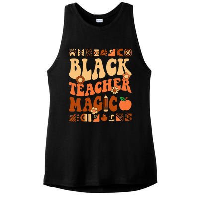 Black Teacher Magic Melanin Africa History Pride Teacher  Ladies PosiCharge Tri-Blend Wicking Tank