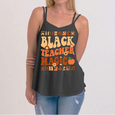 Black Teacher Magic Melanin Africa History Pride Teacher  Women's Strappy Tank