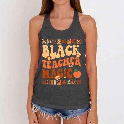 Black Teacher Magic Melanin Africa History Pride Teacher  Women's Knotted Racerback Tank