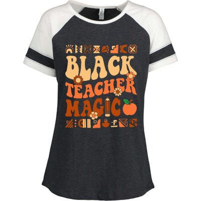 Black Teacher Magic Melanin Africa History Pride Teacher  Enza Ladies Jersey Colorblock Tee