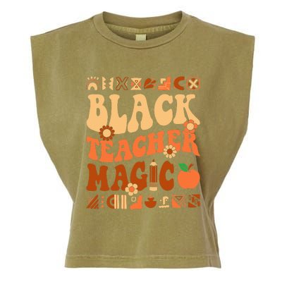 Black Teacher Magic Melanin Africa History Pride Teacher  Garment-Dyed Women's Muscle Tee