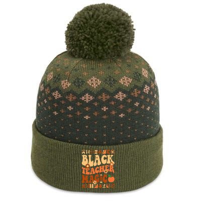 Black Teacher Magic Melanin Africa History Pride Teacher  The Baniff Cuffed Pom Beanie