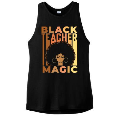 Black Teacher Magic Black History Month Melanin Ladies PosiCharge Tri-Blend Wicking Tank