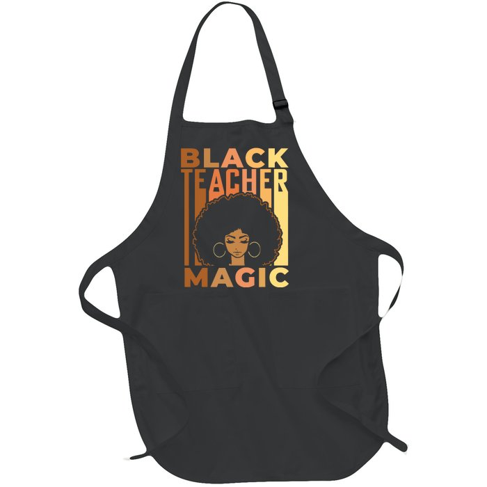 Black Teacher Magic Black History Month Melanin Full-Length Apron With Pockets