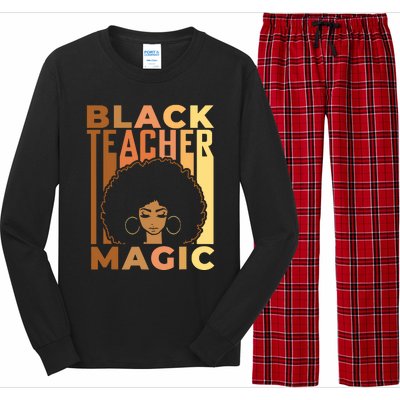 Black Teacher Magic Black History Month Melanin Long Sleeve Pajama Set