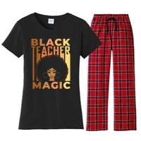 Black Teacher Magic Black History Month Melanin Women's Flannel Pajama Set