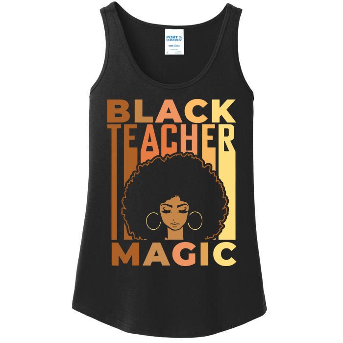 Black Teacher Magic Black History Month Melanin Ladies Essential Tank