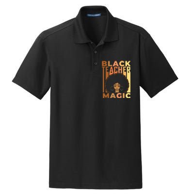 Black Teacher Magic Black History Month Melanin Dry Zone Grid Polo