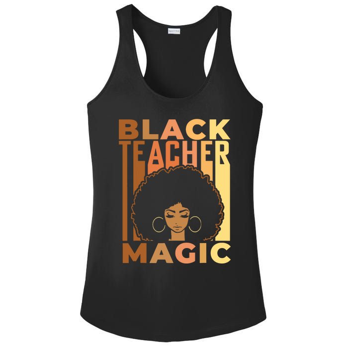 Black Teacher Magic Black History Month Melanin Ladies PosiCharge Competitor Racerback Tank