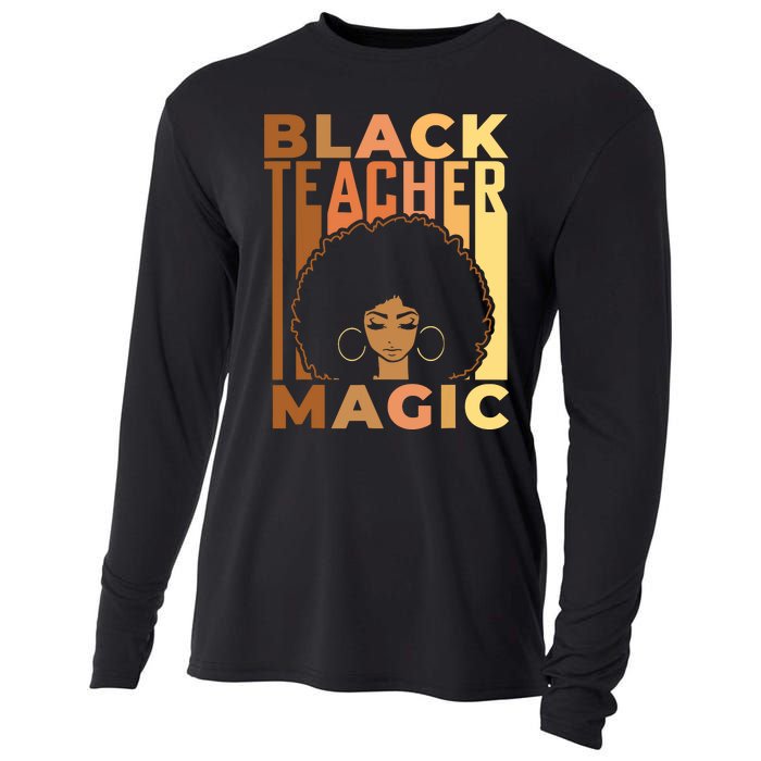 Black Teacher Magic Black History Month Melanin Cooling Performance Long Sleeve Crew