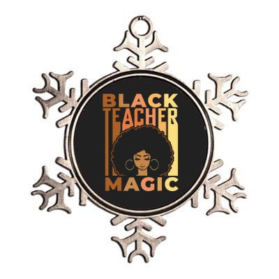 Black Teacher Magic Black History Month Melanin Metallic Star Ornament