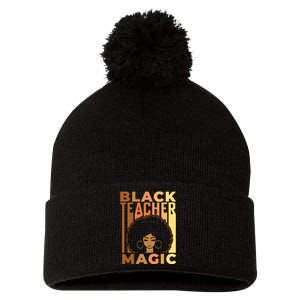 Black Teacher Magic Black History Month Melanin Pom Pom 12in Knit Beanie