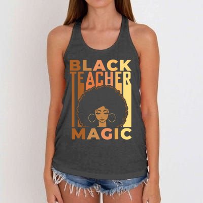 Black Teacher Magic Black History Month Melanin Women's Knotted Racerback Tank