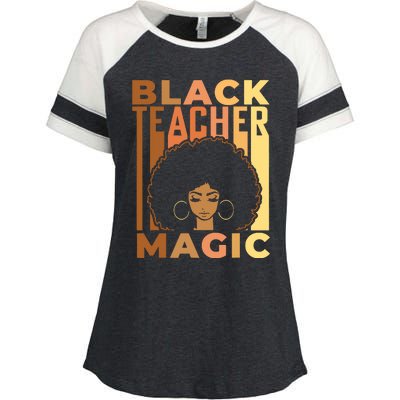 Black Teacher Magic Black History Month Melanin Enza Ladies Jersey Colorblock Tee