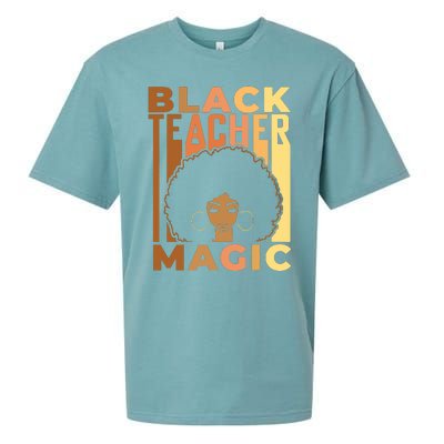 Black Teacher Magic Black History Month Melanin Sueded Cloud Jersey T-Shirt