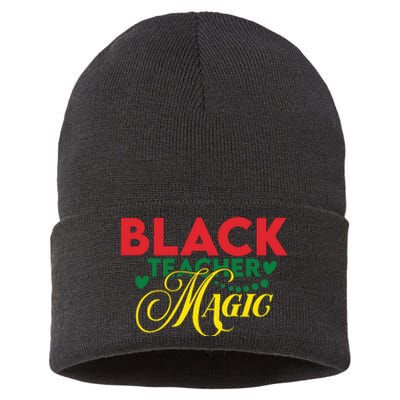 Black Teacher Magic Teacher Black History Month Sustainable Knit Beanie