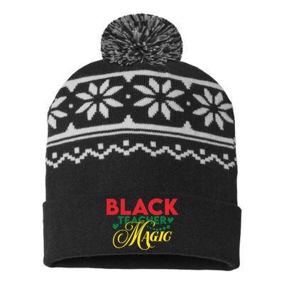 Black Teacher Magic Teacher Black History Month USA-Made Snowflake Beanie