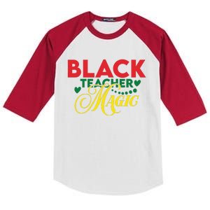 Black Teacher Magic Teacher Black History Month Kids Colorblock Raglan Jersey