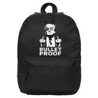 Bulletproof Trump Middle Finger Trump 2024 Patriot 16 in Basic Backpack