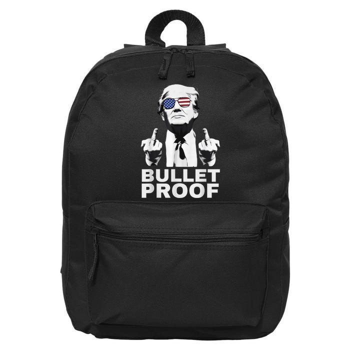 Bulletproof Trump Middle Finger Trump 2024 Patriot 16 in Basic Backpack