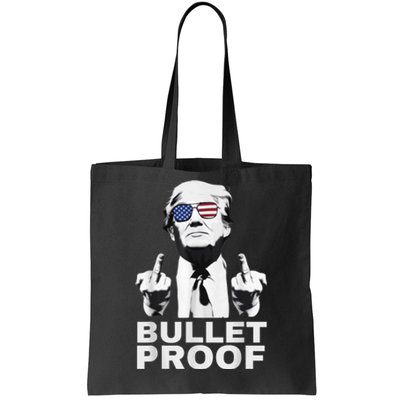 Bulletproof Trump Middle Finger Trump 2024 Patriot Tote Bag